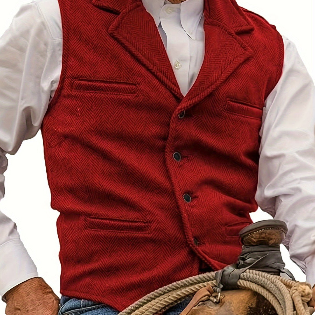 Heritage Herringbone Vest for Men, Plus Size