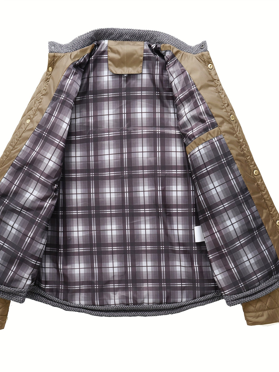 Plus Size Quilted Stand-Collar Jacket for Men