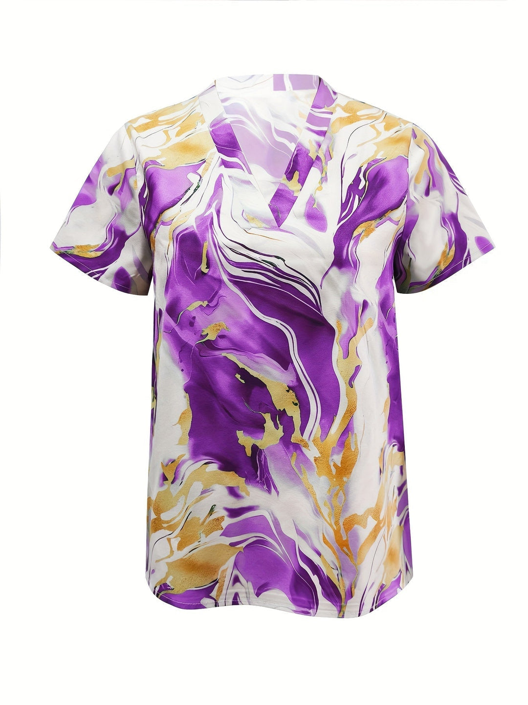 Artful Swirl-Print Blouse for Women