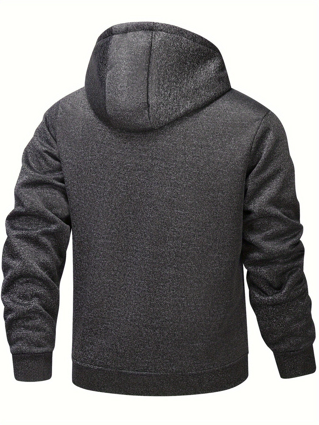Cozy Hooded Zip-Up Jacket for Men, Plus Size