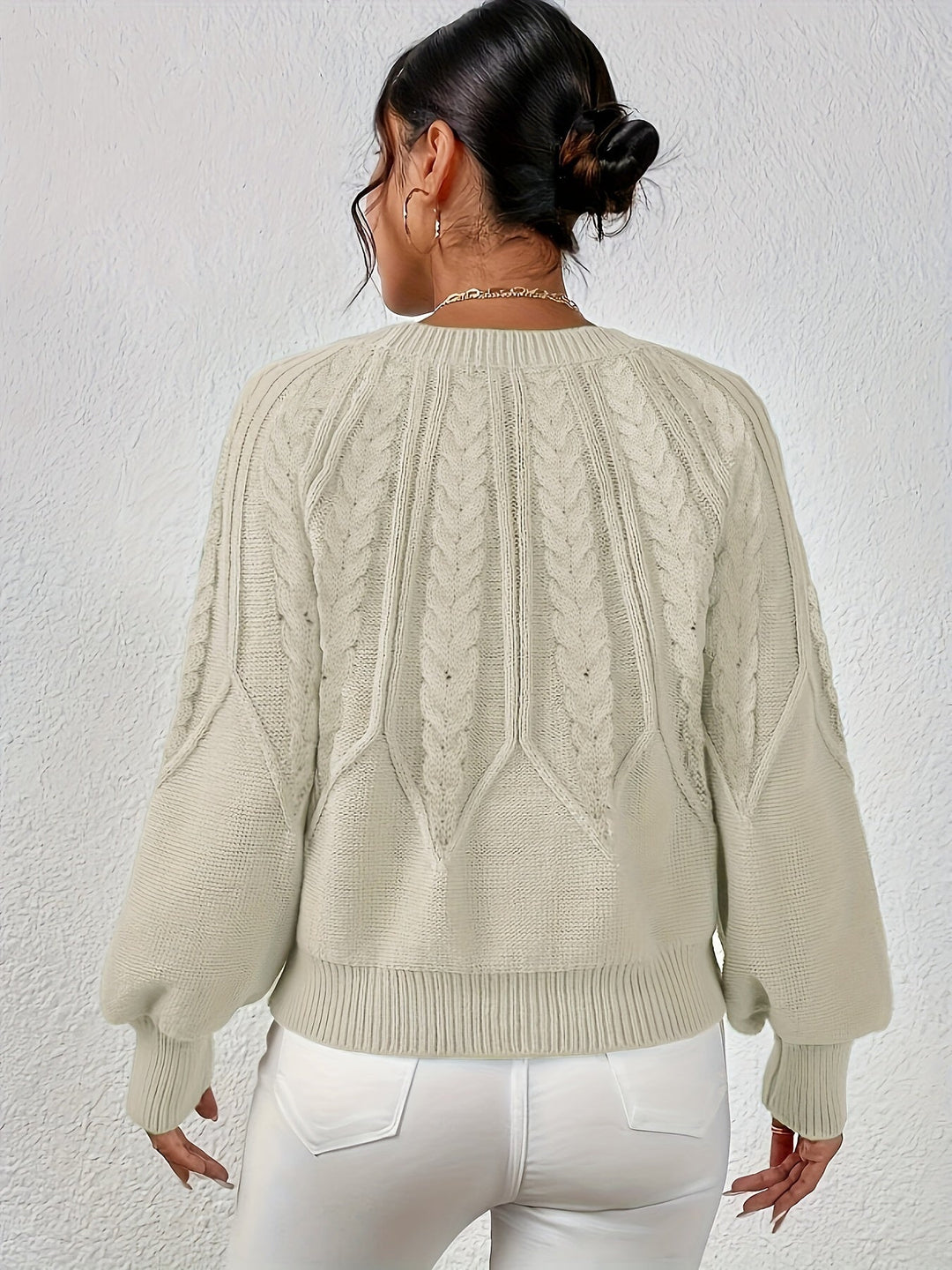 Relaxed Cable-Knit Sweater for Women