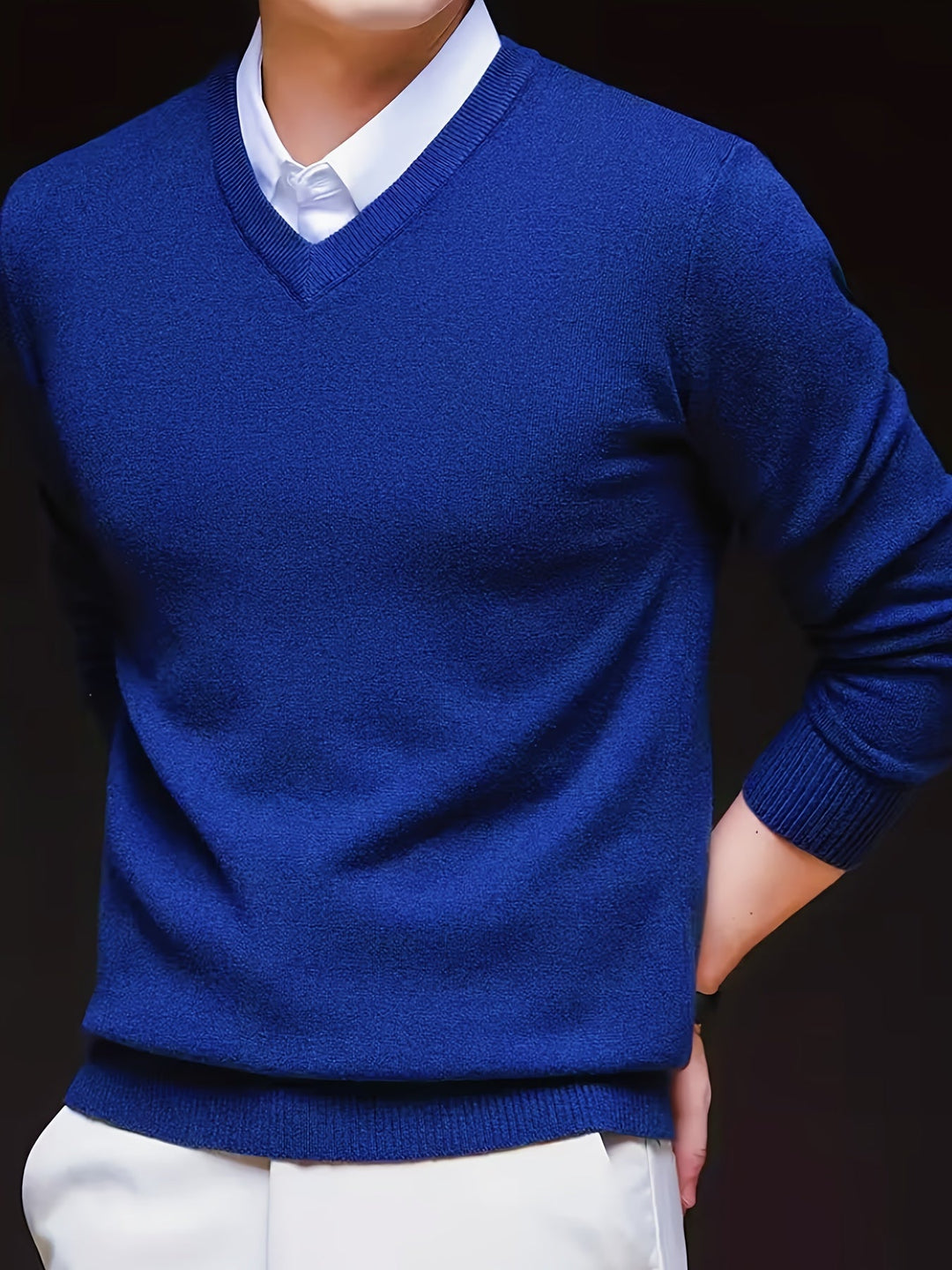 Classic V-Neck Pullover for Men