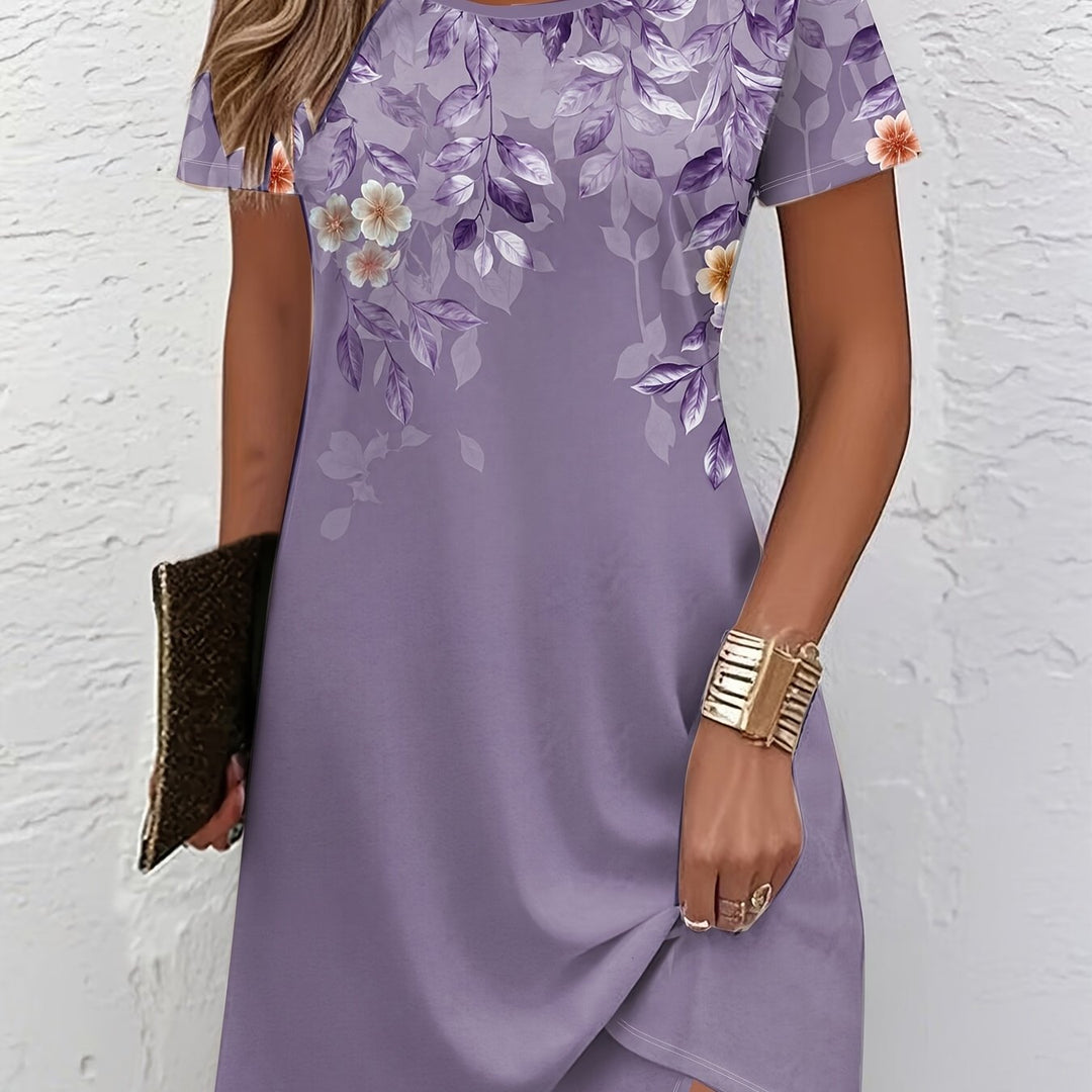 Floral A-Line Dress for Women, Graceful Style