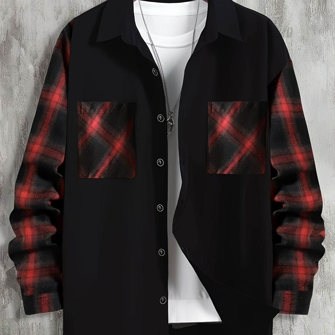 Colour-Block Pocket Shirt for Men