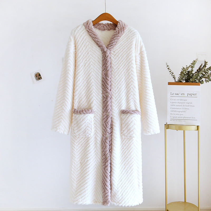 Women's Winter Coat – Beige, Purple Pink