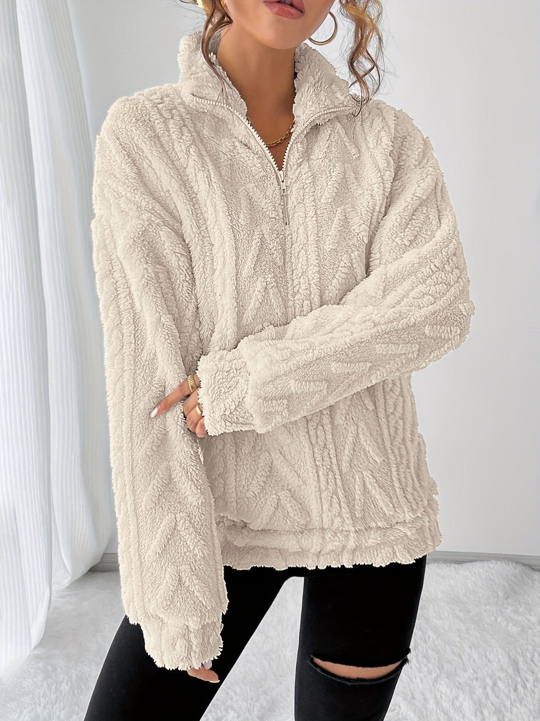 Textured Pullover for Women, Cozy Style