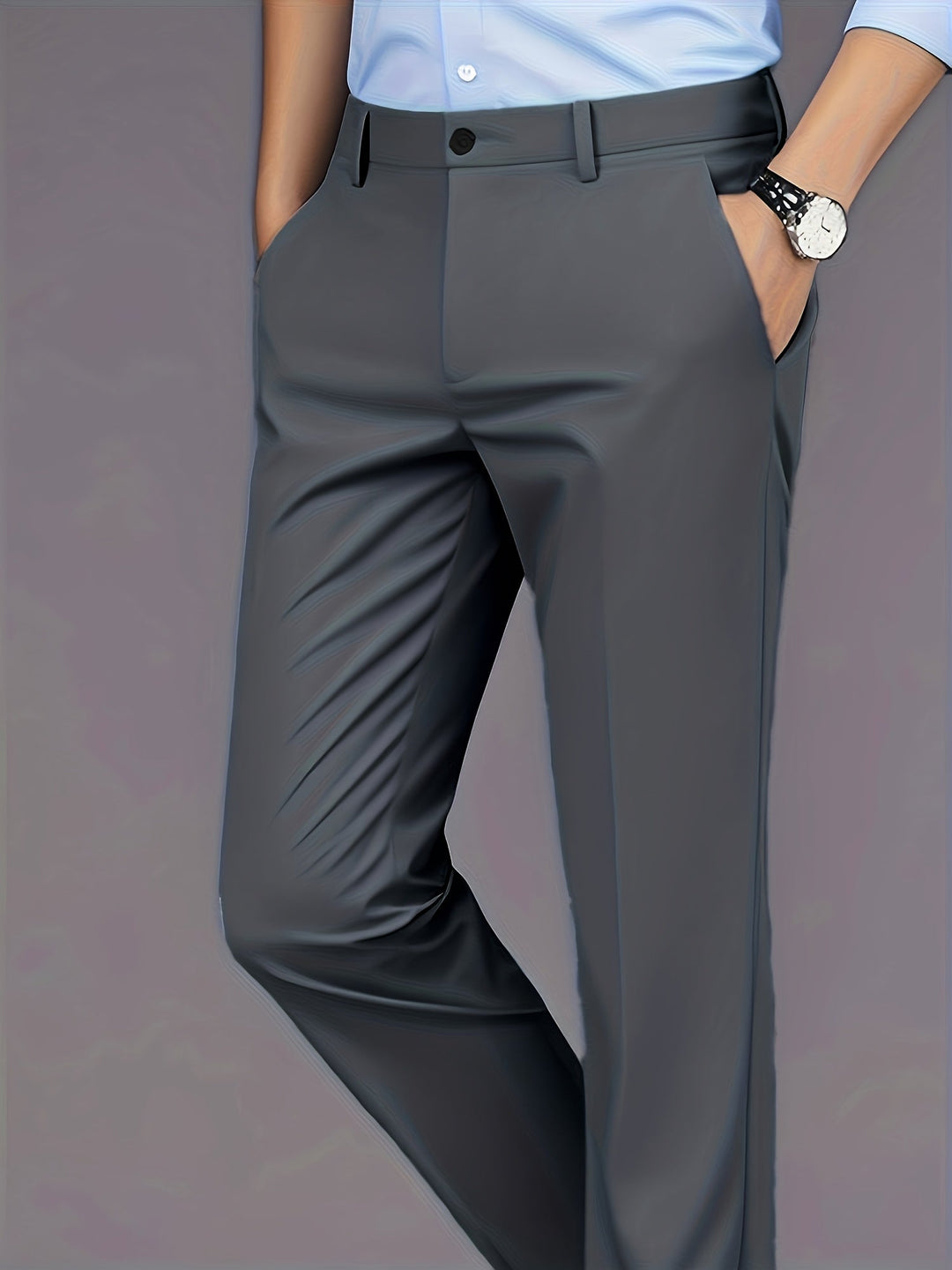 Straight-Leg Trousers, Men's Tailored Fit, Black
