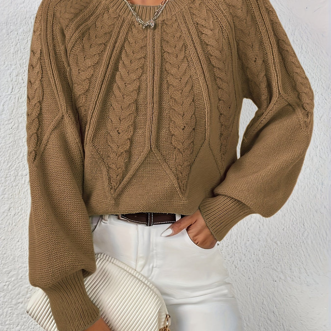 Relaxed Cable-Knit Sweater for Women