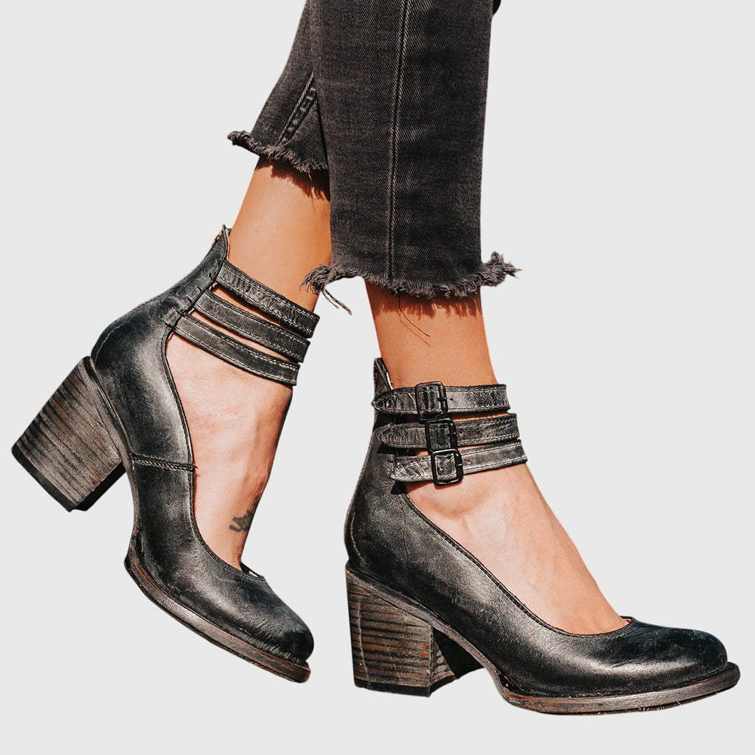 Triple Ankle Strap Heels, Women's Elegant Fit