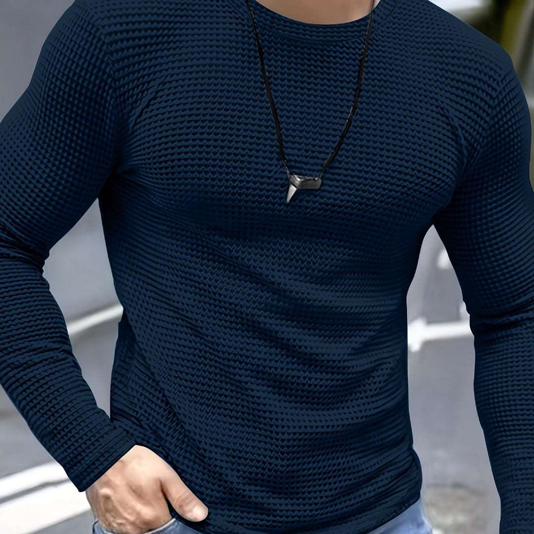 Long-Sleeve Top for Men, Textured Style