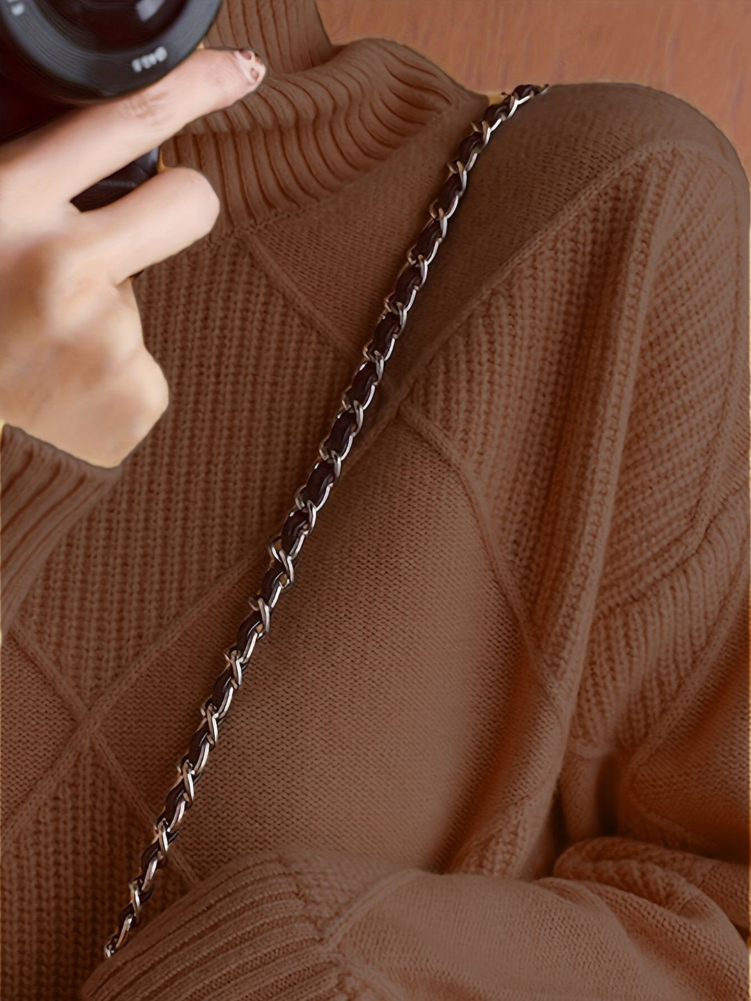 Turtleneck Sweater for Women, Textured Style