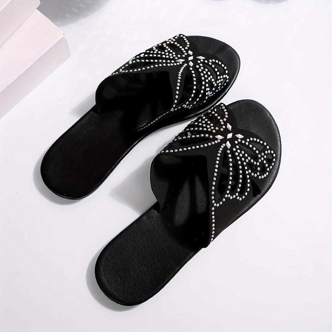Sparkling Butterfly Slide Sandals for Women