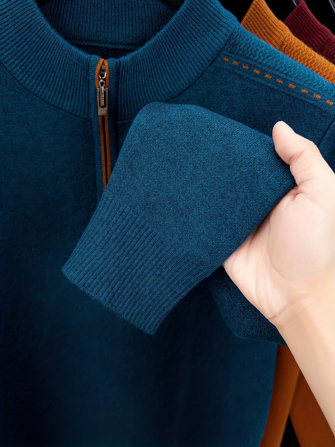 Men's Half-Zip Knit Sweater