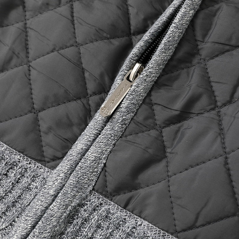 Zip-Up Stand Collar Cardigan for Men