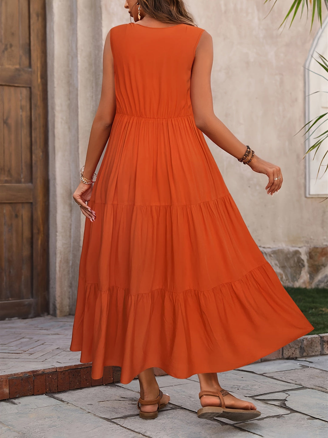 Women's Tiered Sleeveless Maxi Dress