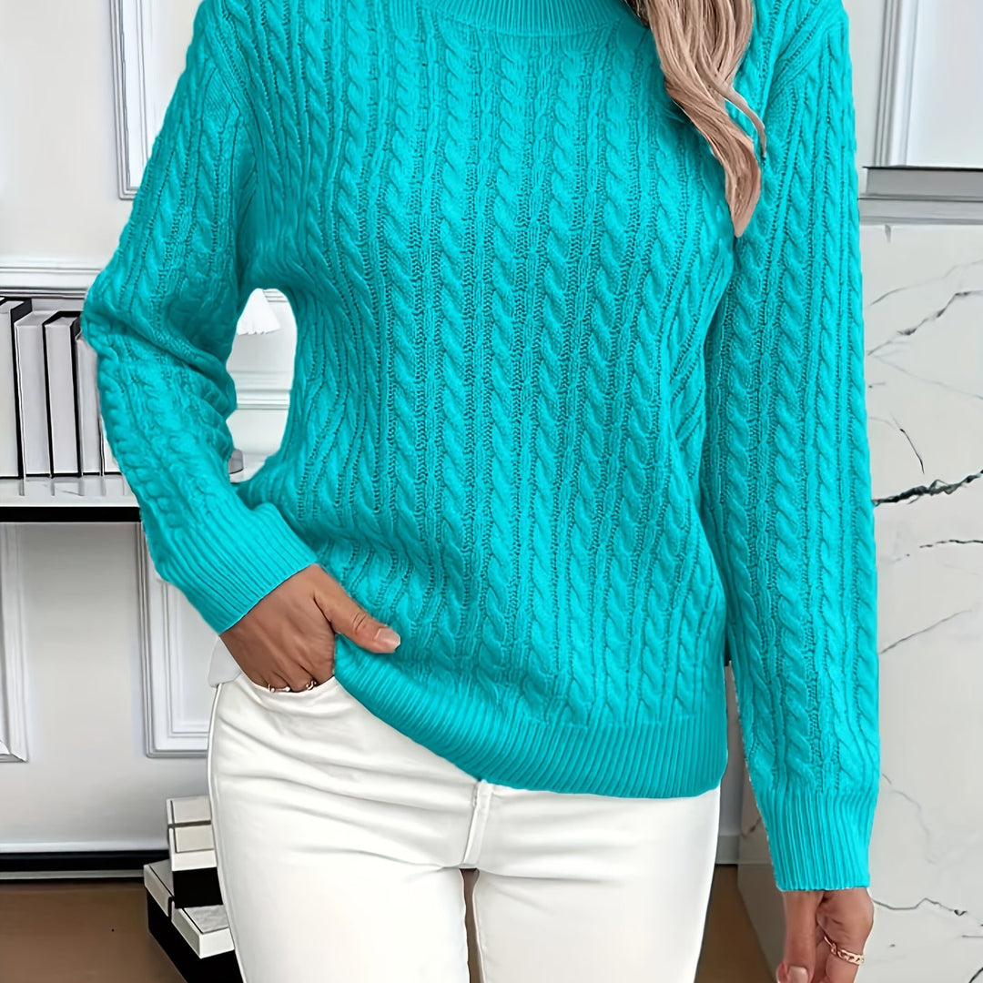 Women's Cable-Knit Round Neck Sweater