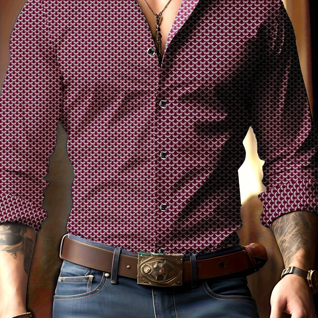 Patterned Dress Shirt, Men's Refined Fit