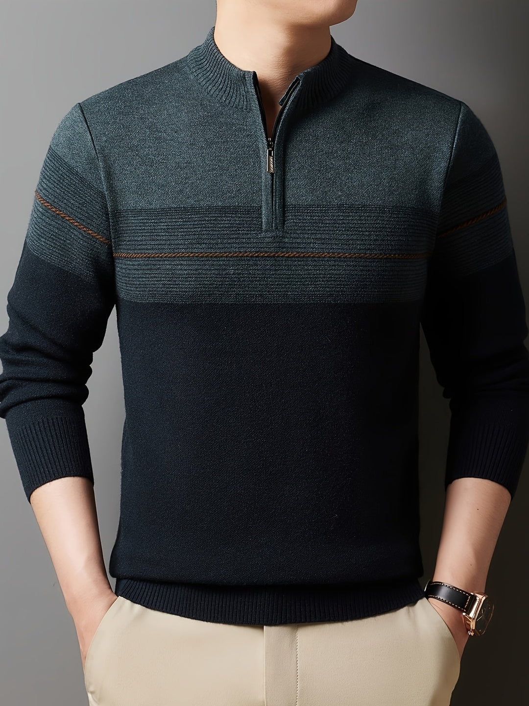 Zip-Neck Sweater for Men