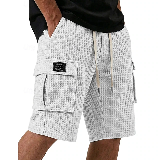 Textured Cargo Shorts for Men