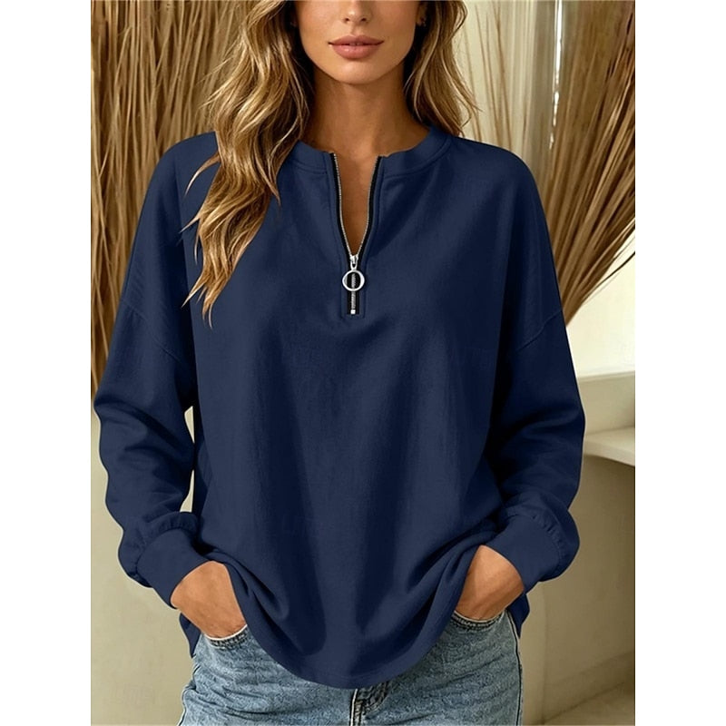 Quarter-Zip Top for Women, Relaxed Style