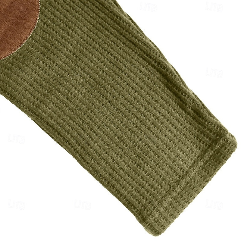 Men's Textured Colour Block Polo Shirt