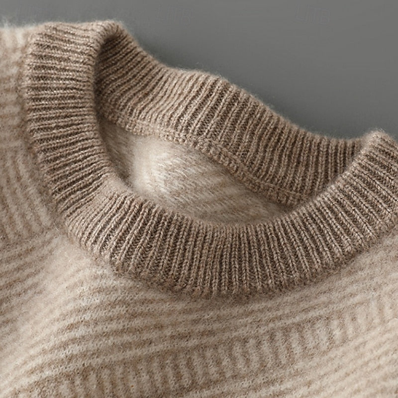 Men's Textured Crew Neck Sweater
