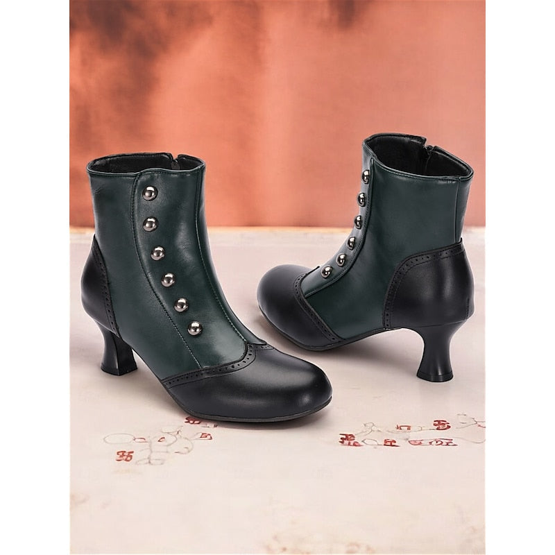 Buttoned Ankle Boots for Women, Vintage Style