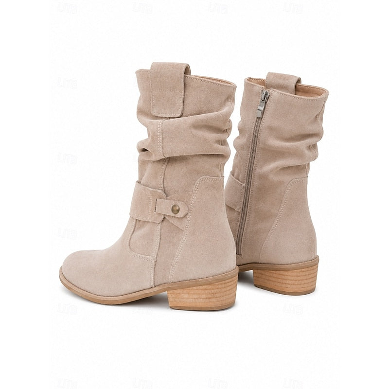 Women's Slouchy Buckle Ankle Boots