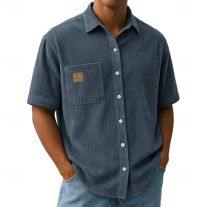 Short Sleeve Shirt for Men, Textured Style