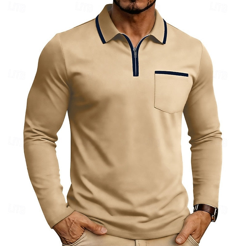 Men's Refined Quarter-Zip Polo Shirt