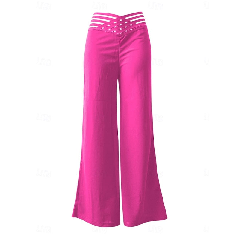 High-Waist Wide-Leg Trousers for Women, Plus Size