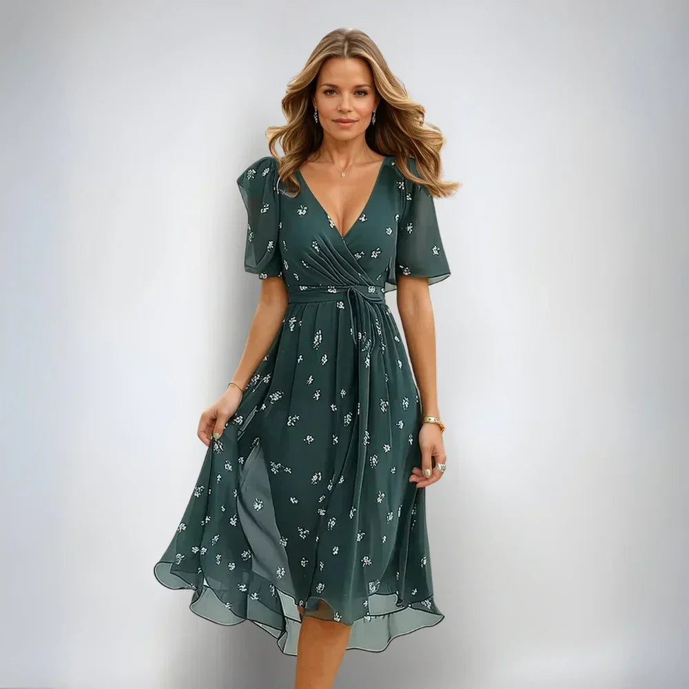 V-Neck Short-Sleeve Summer Dress for Women