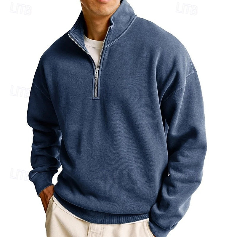 Quarter-Zip Sweatshirt for Men, Plus Size