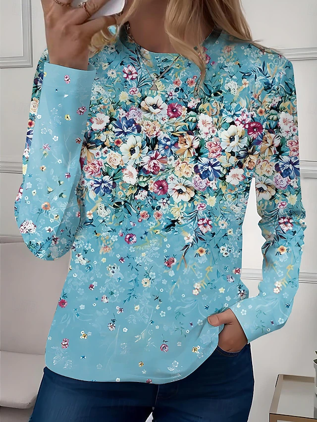 Artful Long-Sleeve Tunic for Women, Plus Size