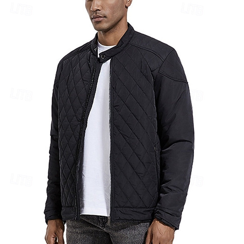 Quilted Stand-Collar Jacket for Men
