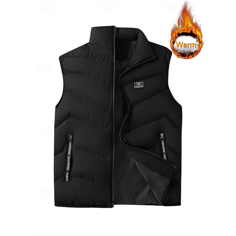 Quilted Puffer Vest for Men, Plus Size