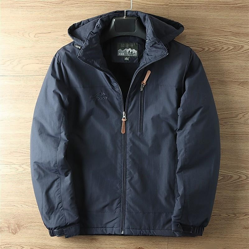 All-Season Hooded Outdoor Jacket for Men, Plus Size