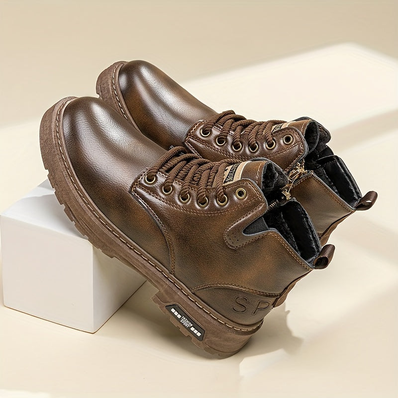 Men's Rugged High-Top Lace-Up Boots
