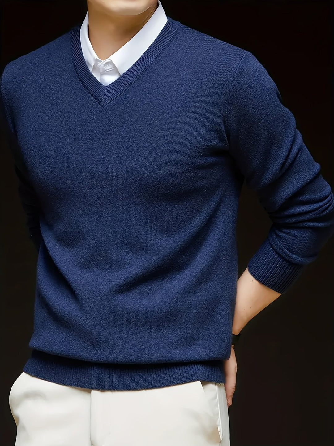 Refined V-Neck Sweater for Men