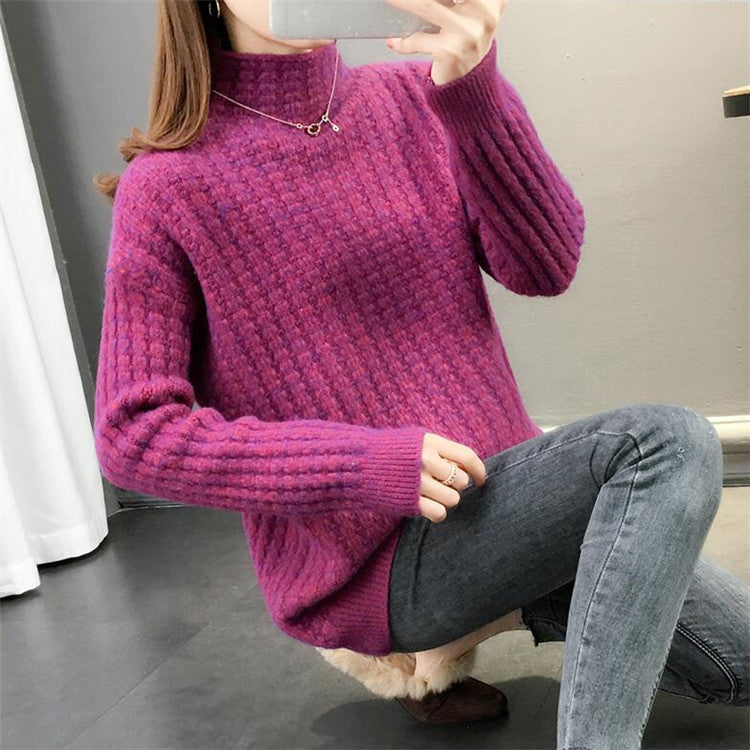 Women's Cable Knit Turtleneck Pullover Sweater