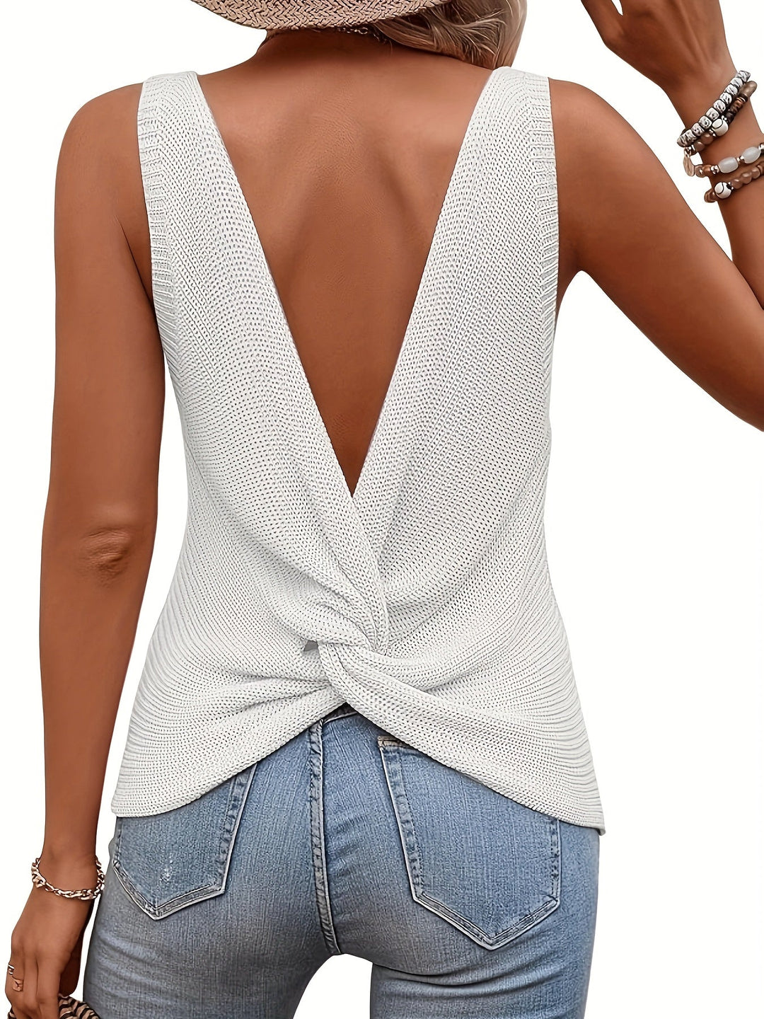 Sleeveless Knit Tank Top for Women, Relaxed Style