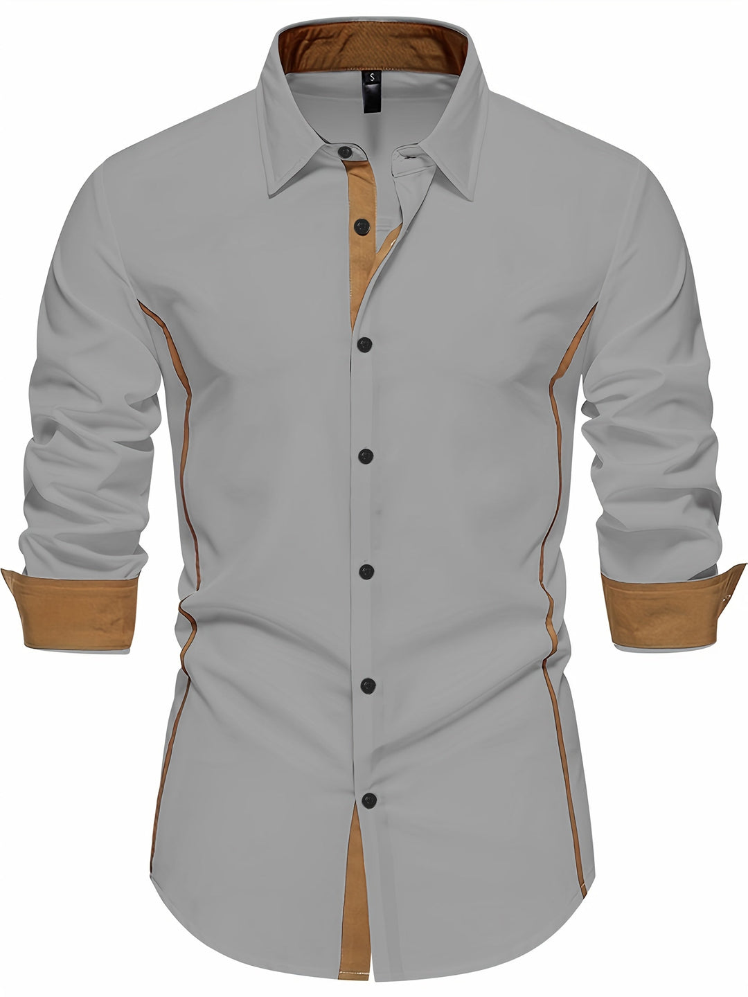 Contrast-Trim Slim Shirt for Men, Plus Size
