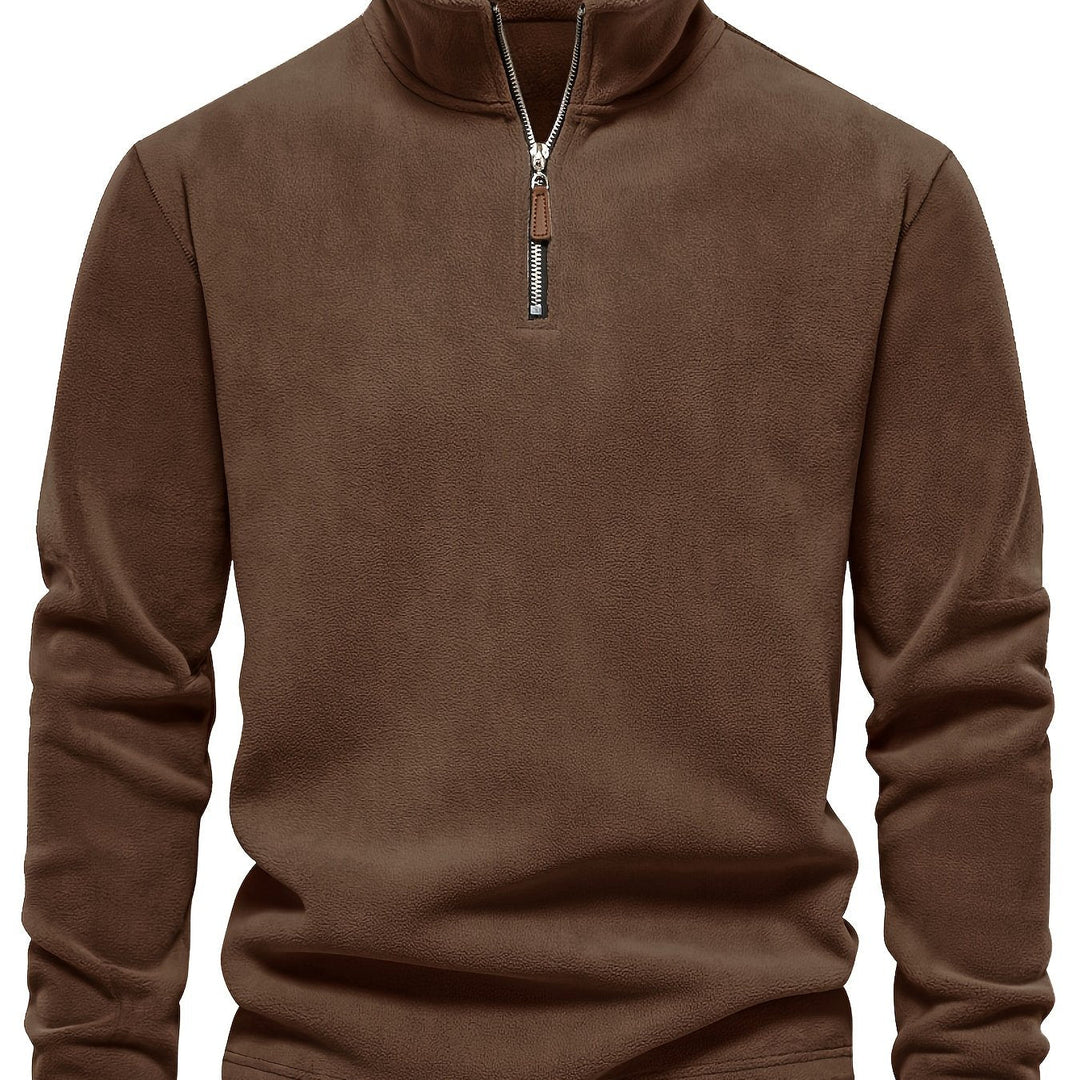 Men's Half-Zip Stand-Collar Pullover