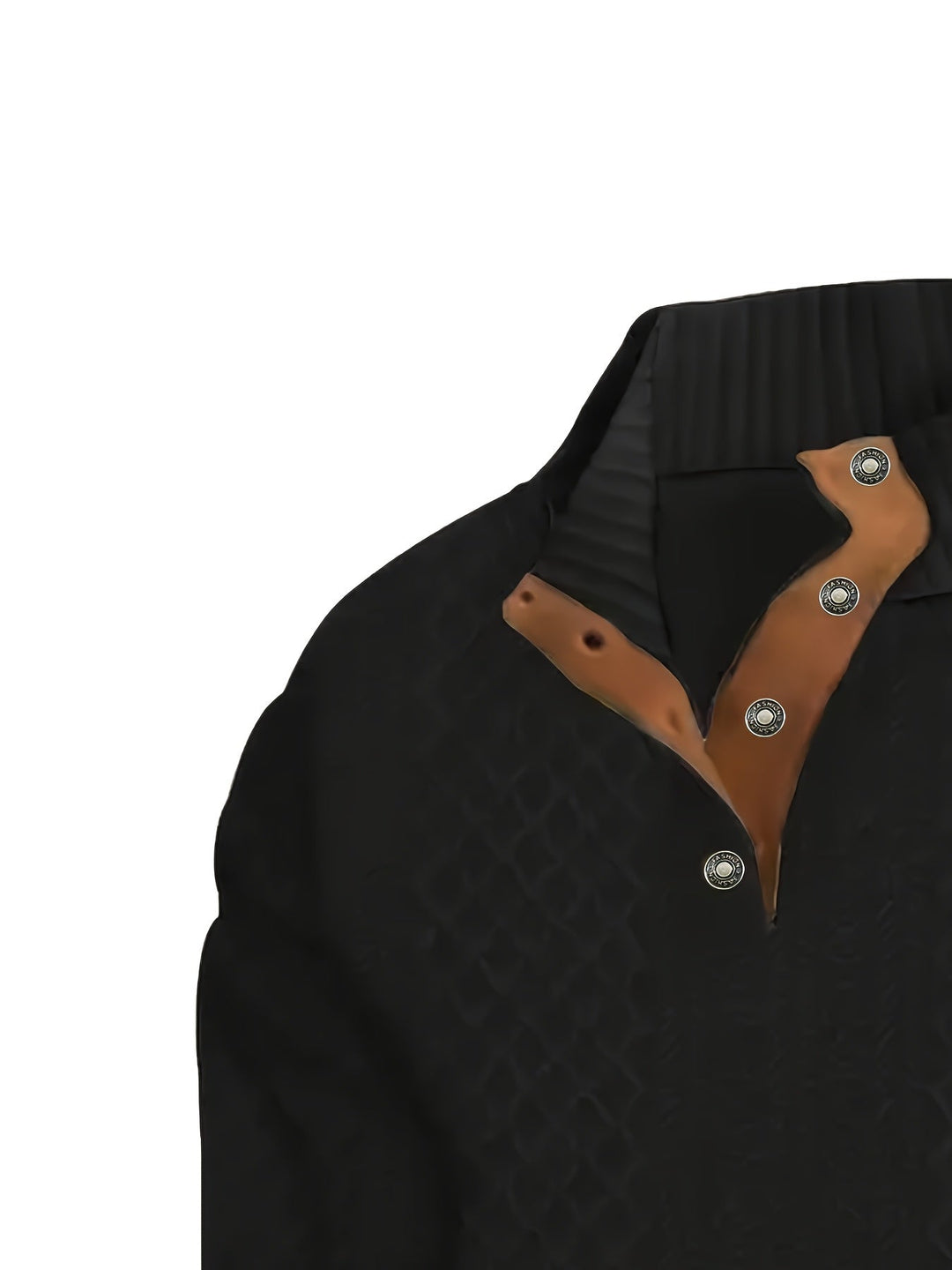 Stand Collar Button Henley Sweater for Men, Plus Size
