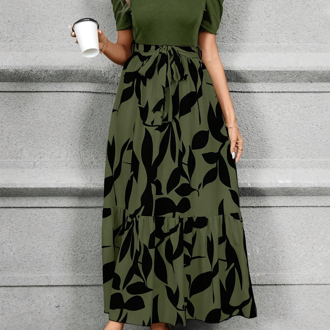 Ladies Printed Tiered Maxi Dress