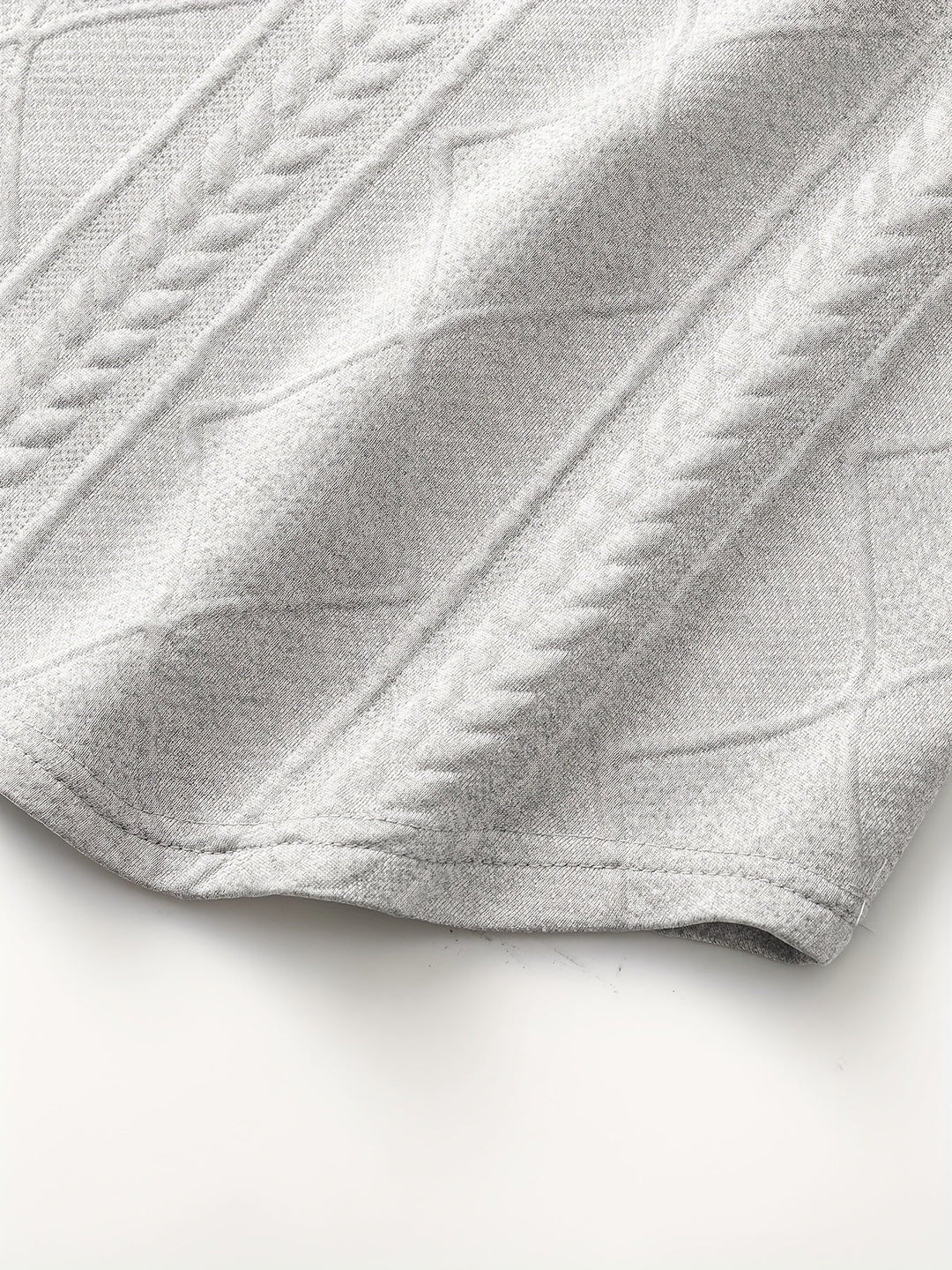 Crew Neck Top for Men, Textured Style