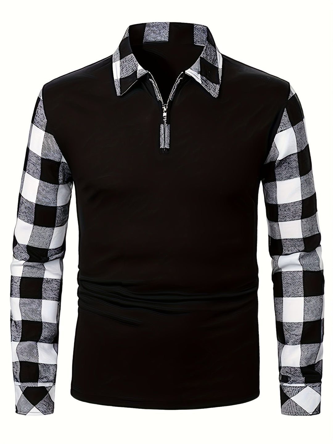 Half-Zip Contrast Shirt for Men, Plus Size