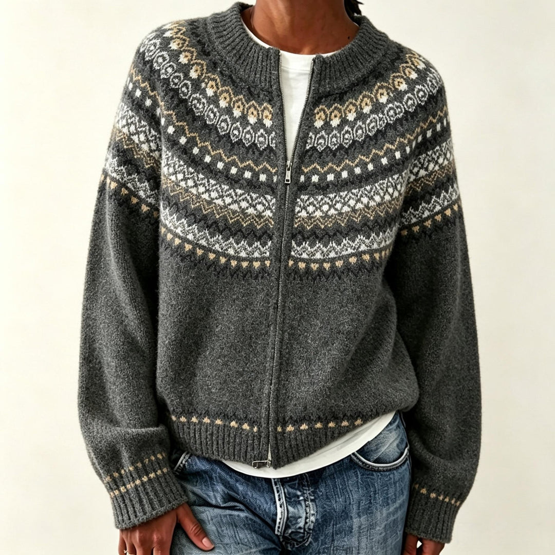 Women's Knit Cardigan – Gray, Purple