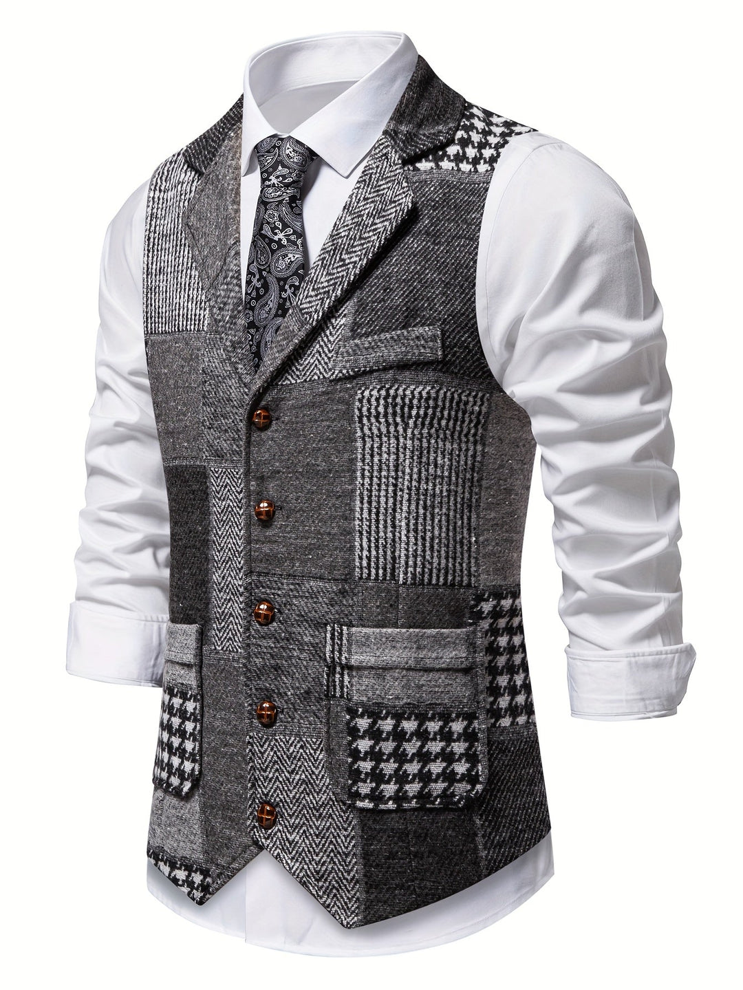 Men's Patchwork Tailored Waistcoat