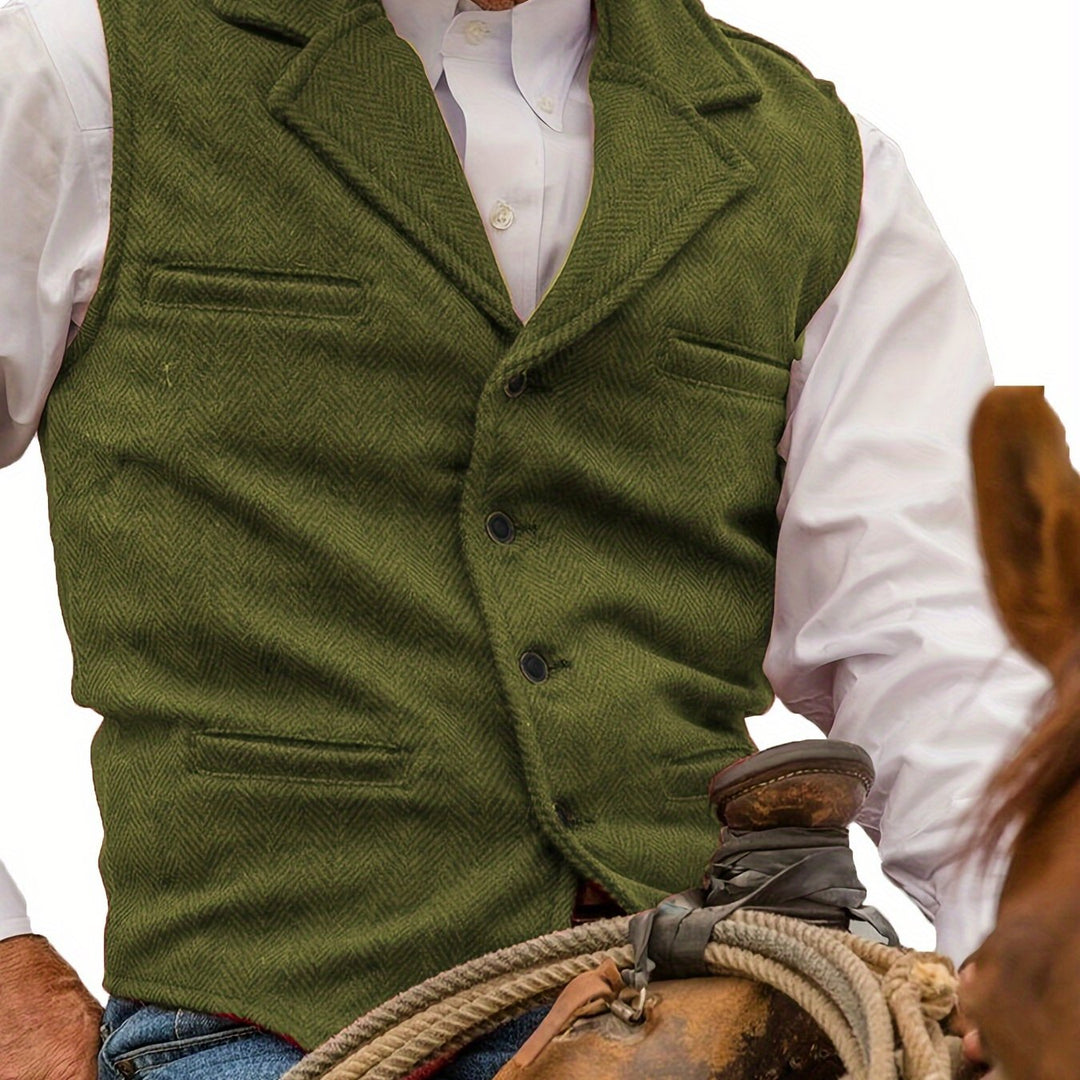 Heritage Herringbone Vest for Men, Plus Size